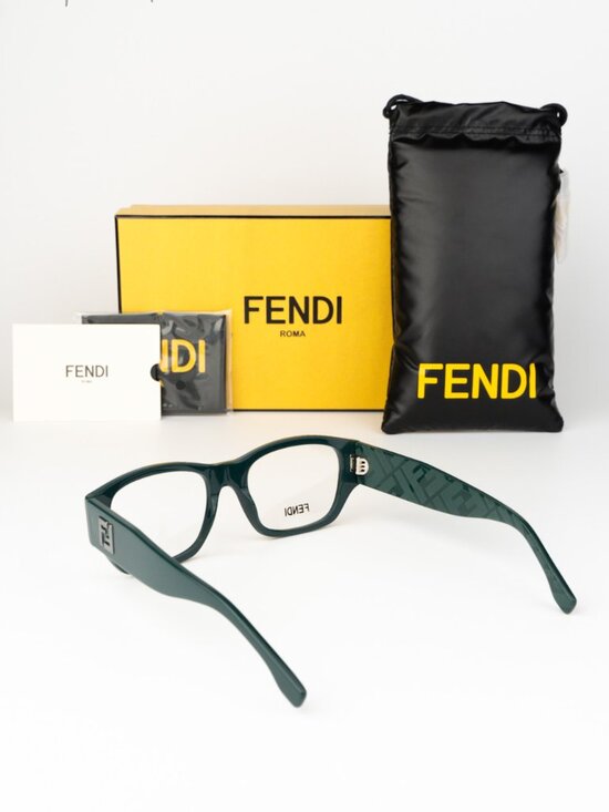 Fendi Women Eyeglasses Rectangular Green Demo FE50123I 096 NEW AUTHENTIC main image 7